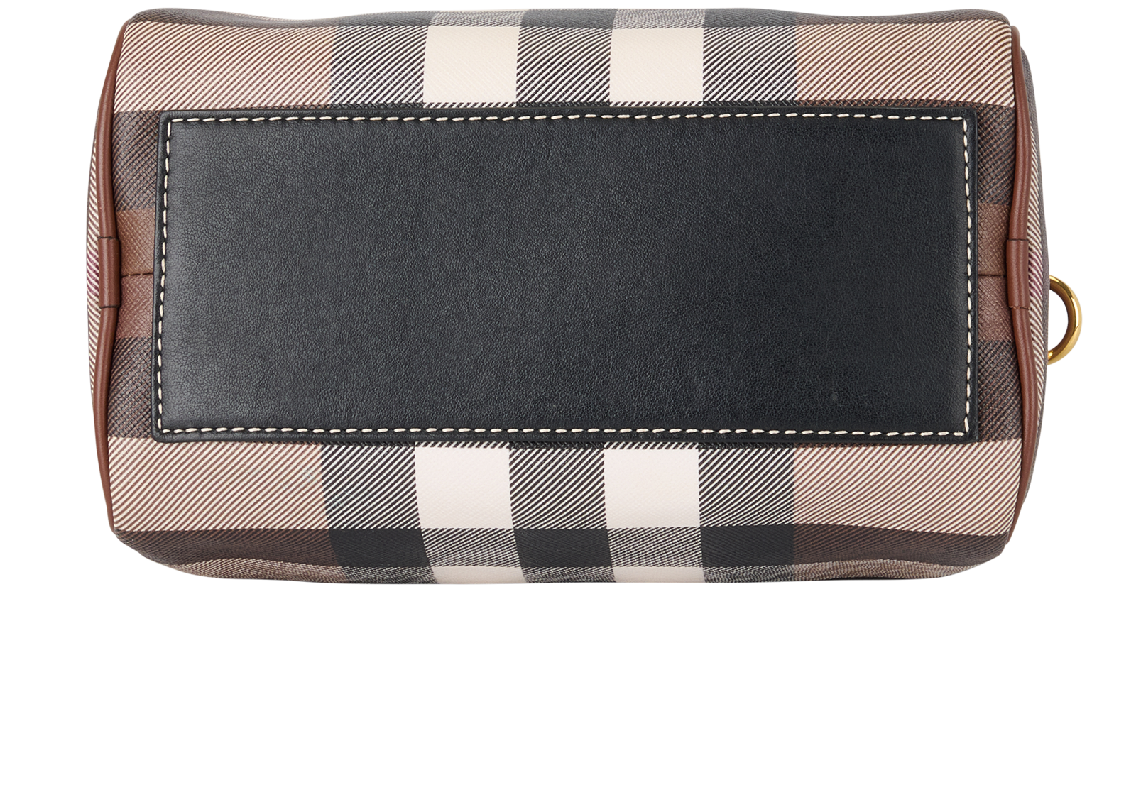 Check Mini Bowling Bag, &pound;350, Handbags, Brown, Canvas, Top view